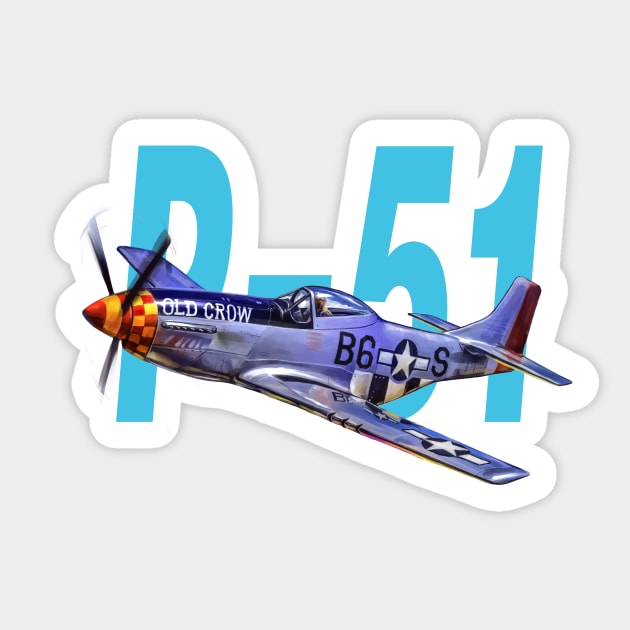 North American P-51 Mustang Sticker by mangbo